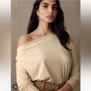 NWT Banana Republic x Repreve crepe off the shoulder top size large